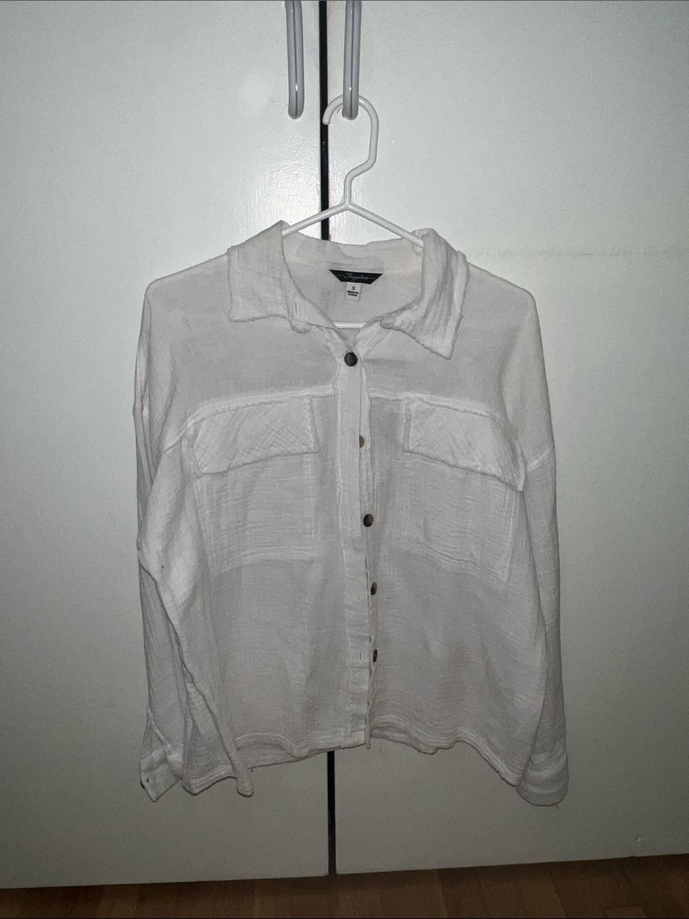Lightweight White Button-Front Women's Blouse